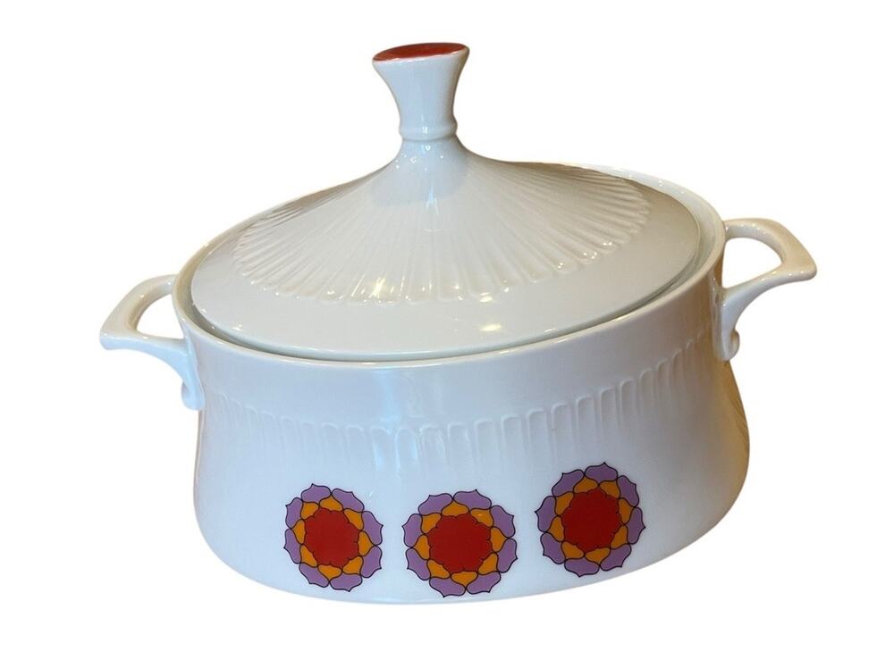 Vintage Eschenbach Bavaria Germany Covered Tureen Serving Bowl Flowers